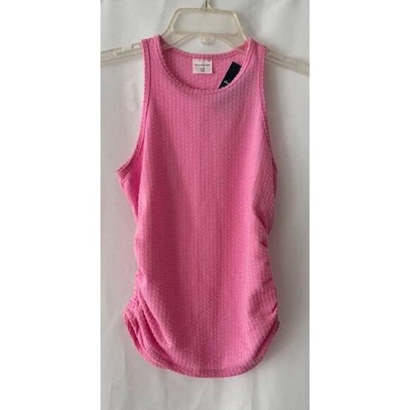 Abercrombie Kids Pink Ruched Tank Top NWT Size 11/12 Textured Ribbed - Picture 8 of 12